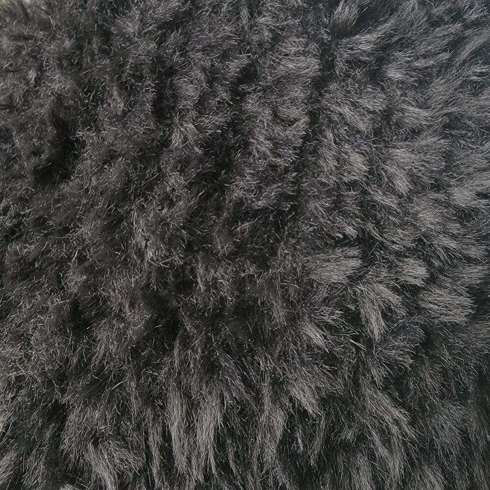 NWT Studio Faux Fur Beanie Women's Black Winter Hat Pom Warm Outdoors Stretch - Picture 3 of 6
